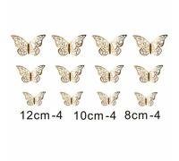 12pcs Metallo Consistenza Oro/Argento Colore Artificiale Farfalla Torta Top Da