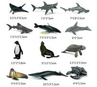 12Pcs Mini Oceano Mare Creature Modello Figura Delfino Pinguino Balena Kids Toys