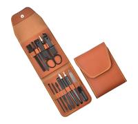 12Pcs Nails Cutter In Acciaio Inox Manicure Pedicure E PU Caso Set Essenziale Grooming Strumenti Sopracciglio Taglio Forbici Nail Kit