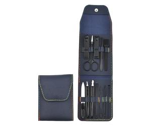 12Pcs Nails Cutter In Acciaio Inox Manicure Pedicure E PU Caso Set Essenziale Grooming Strumenti Sopracciglio Taglio Forbici Nail Kit