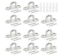 12Pcs Occhielli a Vite,Cuscinetto Occhiello,Piastre per Occhielli Ganci a Soffittoganci da Soffitto Acciaio inox,Placca Occhiello Piastra per Pcchielli con 2 Fori,24 Viti può Contenere Fino a 200 KG