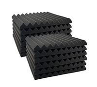 12pcs Pannello In Schiuma Acustica KTV Ufficio Sound Proof Cuneo Assorbimento acustico nero