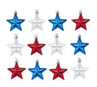 12PCS Pendenti a per stella per Festa 4 Luglio 12PCS Pendenti | Materiale plastico leggero, diametro 7cm, per sicuro per bambini, non si rompe facilmente se cade