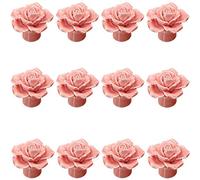 12pcs Pomelli Ceramica Rosa Maniglia Maniglie Per Porta Armadio Cassetti Bagno Camera Da Letto Cucina Mobili da Creatwls - Rosa