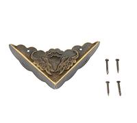 12Pcs Protezione angolare in bronzo Angolo decorativo per mobili vintage per cassa in legno Custodia per gioielli Scatola portaoggetti Piedi Gambe Protezione angolare