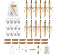 12PCS Regali di Ringraziamento con Penna a Sfera in Legno, Cartellino di Ringraziamento, Portachiavi, Sacchetto di Garza, Penna a Sfera Ispiratrice, Regalo per il Team, Regalo per la Collega di Lavoro