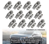 12PCS Rocker Arms & 12PCS Valve Lifters Kit Per Chrysler Dodge Jeep Ram 3.6L S1
