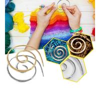 12Pcs Spiral Cable Knitting Needle, Cable Needles for Knitting, Metal Cable Needle, Knitting Needle Stoppers Circular Knitting Needles Knitting Tool for Yarn Sewing Knitting Beginners(Silver,4pcs)