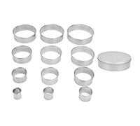 12pcs Stainless Steel Round Cookie Forms Set | Dependable Baking Tools for Cookies/Cakes/Pastries | Tarnish Proof & Dishwasher Friendly | 4.92 x 1.34in with Storage Box