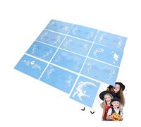 12pcs Stencil Riutilizzabili per Pittura del Viso, Kit Riutilizzabili per la Pittura del Viso, Stencil di Halloween per la Pittura, per la Pittura di Body Art, Trucco per Feste di Halloween, Stencil P