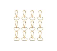 12pcs swivel golden snap hooks, cord snap hooks, metal swivel claw clasps with rotating key ring hooks for puppy chains
