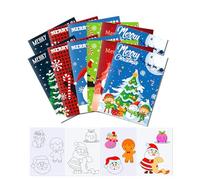 12pcs Temi di Natale Pittura Libro Libretto di Natale Pagine da Colorare di Natale per Ragazze a Ragazzi Natale Libro da Colorare per Bambini per i Bambini Bomboniere del Partito