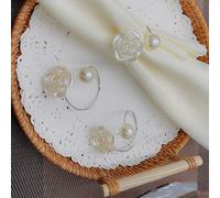 12pcs Tovagliolo Anelli Fiore for Festa Alta Qualità Plastica Grande Rosa Cena
