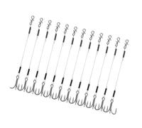 12Pcs Trailer Treble Hook 40 Lenza Da Pesca Fluorocarbon per Jigs Testa Walleye Tackle Walleye Bass