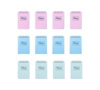 12PCS Upturning Coil Notepad Simple A7 Notebook Creative Stationery Notebook Portable Memo Pad for Home Trip (Random Color)