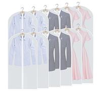 12Pezzi Custodia Porta Abiti, 60×100cm Copriabiti Antipolvere Trasparenti, PEVA Lavabile Buste per Abiti, Copertura Vestiti con Cerniera, Custodie Copri Abiti per Smoking, Giacca, Camicie