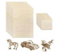12Pezzi Pannello in Compensato Non Finito, 300x200x1.5mm Ritagli di Progetti Artigianali in Legno Sottile Rettangolari, 100x100x1.5mm Foglio di Tiglio Vuoto Quadrata per il Taglio Laser Incisione