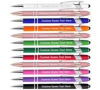 12PEZZI Penne personalizzate con nome inciso gratuitamente, penne a sfera con stilo, logo e messaggio, regali personalizzati per affari, laurea, matrimonio, compleanno - inchiostro nero