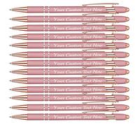 12PEZZI Penne personalizzate con nome inciso gratuitamente, penne a sfera con stilo, logo e messaggio, regali personalizzati per affari, laurea, matrimonio, compleanno - inchiostro nero