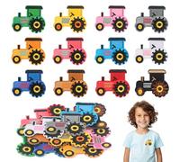 12Pezzi Toppe per Veicoli da Costruzione, Toppe Termoadesive per Bambini, Patch per Veicoli da Cantiere