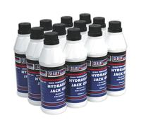 12pk Sealey Idraulico Jack Olio 500ml Qualità Per Trolley Bottiglia Cranes