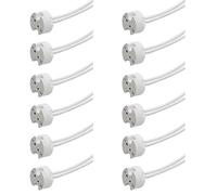 12Pz 2A 250V Base Portalampada Alogena GU5,3/MR16 CYUaoao Portalampada Ceramica in Ceramica con 15cm Cavo in Silicone di Qualità Connettore Base in Ceramica per Lampadine Alogene e LED