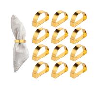 12pz Anelli Portatovaglioli Oro, Anelli Portatovaglioli Metallo Fibbie per Tovaglioli Ornamenti Metallici Anelli per Tovaglioli a D per Impostazioni Tavola Cucina Cena Festa Matrimonio