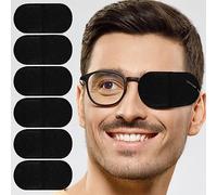 12pz Bende per Occhiali, Taglia Grande Patch Occhio Bambini Non Tessuto Riutilizzabile Patch Occhio per Occhiali per Adulti Bambini Occhio Pigro Ambliopia Strabismo (Nero)