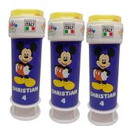 12pz Bolle di Sapone Mickey Mouse Topolino Personalizzate Nome Età festeggiato