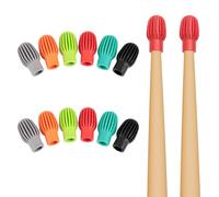 12pz Custodie per Sordina Bacchette, 6 Colori di Coperture in Silicone Bacchette Eliminare il Rumore Durante l'Esercizio con la Batteria Esercitarsi in Silenzio