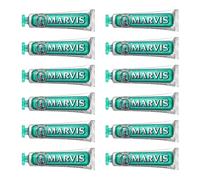 12pz Dentifricio Marvis Classic Strong Mint gusto menta piperita cura denti 85ml