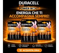 12PZ Duracell AA Plus Alkaline Battery Pack of 4 Long-Lasting Stilo Batteries