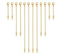 12pz Estensione Collana, 18 Carati set Estensori per Braccialetti in Oro per Bracciale in Acciaio Inossidabile 8/12,5/18 cm Catene di Prolunga per Creazione di Gioielli Fai (Oro)