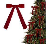 12pz Fiocchi Velluto Rossi Albero di Natale, Fiocchetti Nastro per Decorazioni Natalizie，Fiocco Decorativo Natalizio Grande per Ghirlanda Decorazione Ornamenti Confezioni Fai da Te (Rosso (12PCS)