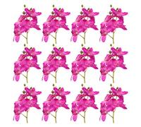 12pz Fiori Finti Orchidea 7" per Centrotavola con Candele Viola