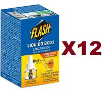 12PZ FLASH BG01 LIQUIDO RICARICA 45 NOTTI PROTEZIONE ANTI-ZANZARE TIGRE E COMUNI