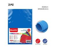 12PZ FOGLI IN GOMMA EVA COLORE BLU MATERIALE ALTA QUALITÀ 40X60CM SPESSORE 2MM