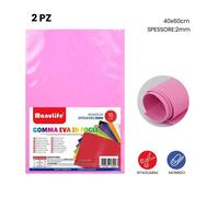 12PZ FOGLI IN GOMMA EVA COLORE ROSA MATERIALE ALTA QUALITÀ 40X60CM SPESSORE 2MM