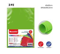 12PZ FOGLI IN GOMMA EVA COLORE VERDE CHIARO MATERIALE ALTA QUALITÀ 40X60CM 2MM