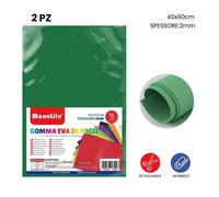 12PZ FOGLI IN GOMMA EVA COLORE VERDE MATERIALE ALTA QUALITÀ 40X60CM SPESS 2MM