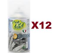 12PZ FRESH AROMA MATIC DEODORANTE AMBIENTE TALCO BIANCO RICARICA 250ML DEO SPRAY