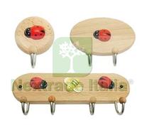 12PZ GANCIO COCCINELLA LEGNO 4 POSTI: