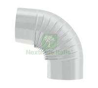 12PZ GOMITO 90¦ PER STUFA A LEGNA PORCELLANATO CLASSIC COL. BIANCO Ï CM. 12: