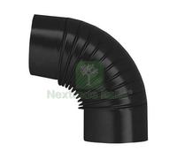 12PZ GOMITO 90¦ PER STUFA A LEGNA PORCELLANATO CLASSIC COL. NERO Ï CM. 10: