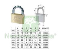 12PZ LUCCHETTO ARCO NORMALE "FAI BY VIRO" MM.20 (ART.551):