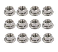 12pz M10x1mm passo metrica a passo fine acciaio inox Dado flangia esagonale
