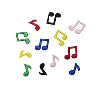 12pz Mini Toppe Ricamate con Note Musicali Vivaci, Poliestere Autoadesivo - per Decorare Abiti, , Borse & Scarpe, per , Personalizzazione Abbigliamento|Applicazioni Creative| Ricamati