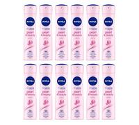 12pz NIVEA deodorante Pearl beauty Spray con estratti di perla zero alcool 150ml