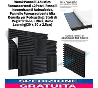 12pz Pannelli Acustico Fonoassorbenti, Pannelli Insonorizzanti Autoadesi 30x30cm