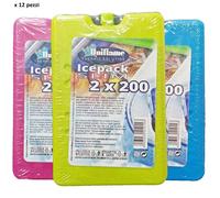 12pz Placchetta ghiaccio Uniflame Icepack Slim mattonella borsa termica 200gr
